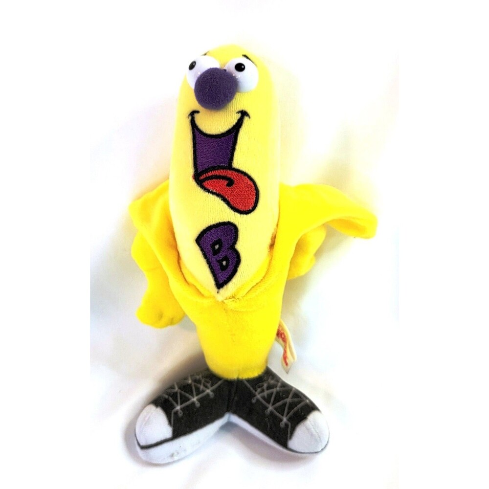 Plush Stuffed 8" Blammo Banana with B on Chest EUC Toy Box Creatures